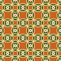 Seamless abstract with floral pattern. Repeat geometric design with green, yellow, and orange. vector
