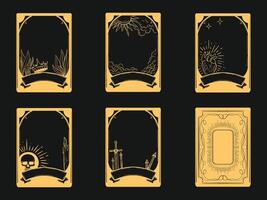 Mystical Tarot Card Frame Doodle Set vector