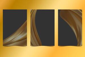 Golden wave design on dark backgrounds vector