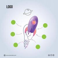 Growth strategy social media banner design template vector
