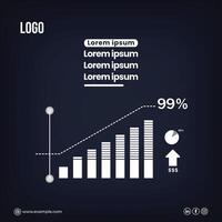 Growth social media banner design art with dark background vector