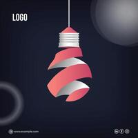 Light bulb concept idea, social media, creative design template with dark background vector