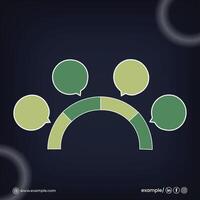 An infographic chart is a data visualization design template with dark background vector
