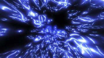 Abstract animated glowing contour topographic outline map. Moving waves on black background. Looping animation 4K. video