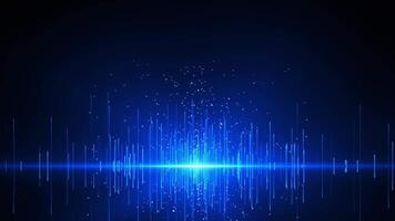 Abstract digital background with glowing neon particles flying up and down. Flow motion of glowing bright lines of particles. Visualization of connection and big data. video