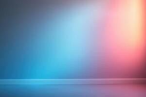 Empty room with colorful gradient wall and skirting board photo