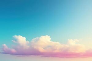 Pastel pink and turquoise cloudscape creating a dreamlike atmosphere photo