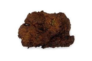 A juicy and fresh beef chappal kebab isolated on the white background photo
