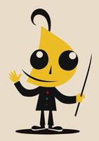 Cartoon character in the style of Joan Miro. Abstract Painting with Geometric Shapes. vector