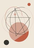 Poster Abstract Painting with Geometric Shapes. vector