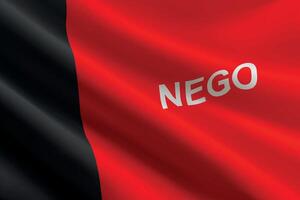 Red and black flag displaying Nego vector