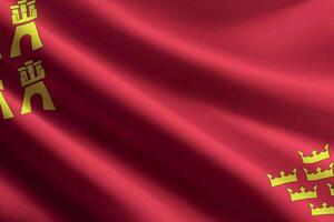 Murcia flag waving in the wind. autonomous community of Spain vector