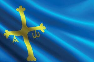 Asturias flag waving in the wind. autonomous community of Spain vector