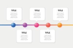 Horizontal step-by-step infographic with speech bubble boxes vector