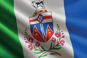 Yukon flag waving in the wind. State of Canada vector