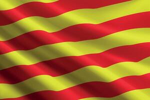 Catalonia flag waving in the wind. autonomous community of Spain vector