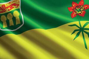 Saskatchewan flag waving in the wind. State of Canada vector