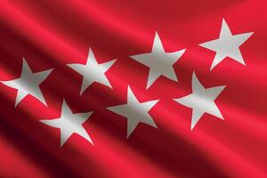Madrid flag waving in the wind. autonomous community of Spain vector