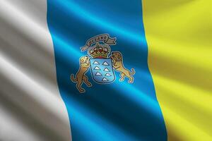 Canary Islands flag waving in the wind. autonomous community of Spain vector