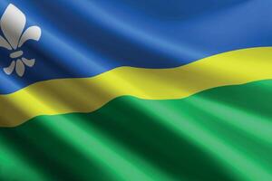 Flevoland flag waving in the wind. Province of Netherlands vector
