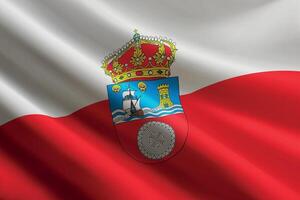 Flag of Cantabria with coat of arms vector
