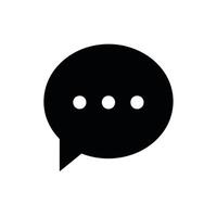 Simple black speech bubble icon communication message vector