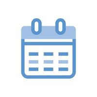 Simple blue calendar icon for scheduling and planning vector
