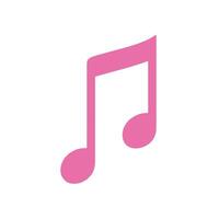 Pink eighth note music symbol simple design vector