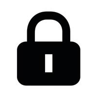Simple black padlock icon security privacy symbol vector