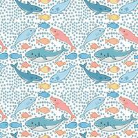 Colorful fish pattern design vector