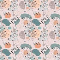 A seamless pattern with leaves and flowers vector