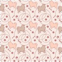 A pattern with dogs and stars on it vector
