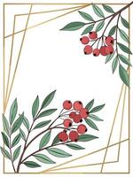 A frame with berries and leaves vector