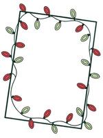 A square frame with christmas lights on it vector