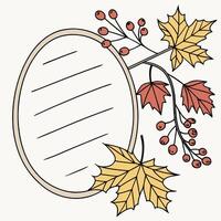 Autumn leaves and a frame with a note inside vector