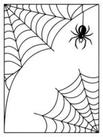 Spider web coloring pages vector