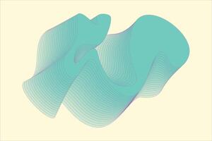 Smooth pastel abstract wave with layered translucent curves on a light yellow background. Ideal for backgrounds, digital art, or textile design. vector