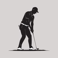 Silhouette of Golfer Preparing to Swing vector