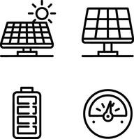 Simple Line Icons Depicting Renewable Energy Sources vector
