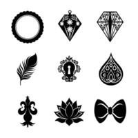 Design element silhouette illustration sets vector
