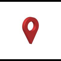 3D Red Location Pin Icon, GPS Map Pointer for Navigation and Direction vector