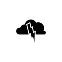 Storm Cloud with Lightning Bolt Weather Icon Graphic Design Element vector