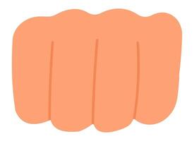 Peach colored closed hand with visible knuckles representing concepts of strength, power, and resilience in a minimalist and symbolic illustration vector