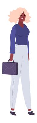 Confident business woman holding a briefcase, walking to the office, embodying success as a professional manager in a corporate environment, illustrating ambition and leadership