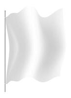 White flag waving on a metallic flagpole, perfect for customizations, ideal for communication projects related to peace, surrender or neutrality vector