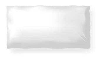 Fluffy white pillow casting a gentle shadow on a pristine white background, evoking a sense of serenity and inviting feelings of comfort and restfulness in any space vector