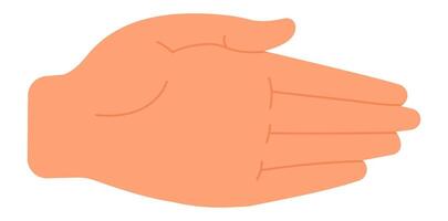 Open hand extending forward, showcasing palm and fingers in a gesture of receiving, asking, or begging, isolated against a clean white background, conveying messages of hope and generosity vector