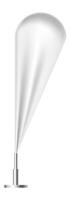 Realistic white advertising beach flag waving gracefully on a sturdy metal pole, serving as an ideal canvas for displaying unique designs or impactful messages in outdoor settings vector