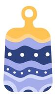 Kitchen cutting board with wavy blue and purple pattern and white dots, adding a touch of modern design to culinary tasks, perfect for food preparation and presentation vector