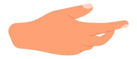 Cartoon hand pointing with an extended index finger, directed forward against a clean white background, featuring a minimalist and illustrative design style vector